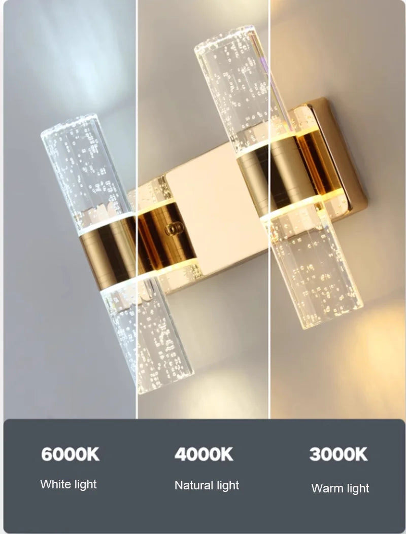 Gold Vanity Lights for Mirror 2 Light Bathroom Light Fixtures Over Mirror Modern Wall Sconces Shade for Bathroom Bedroom Hallway