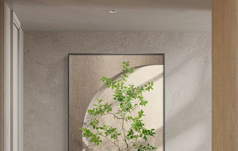 Entrance Decoration Wall Lamp Painting Green Plant Ornaments Entrance Hallway Hanging Painting High-end Living Room Mural Lights