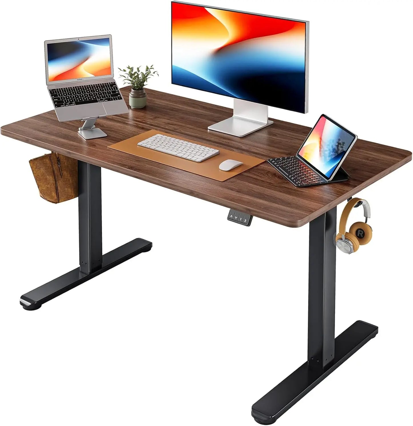 Electric Standing Desk, 55 x 24 Inches Height Adjustable Stand up Desk, Sit Stand Home Office Desk, Computer Desk