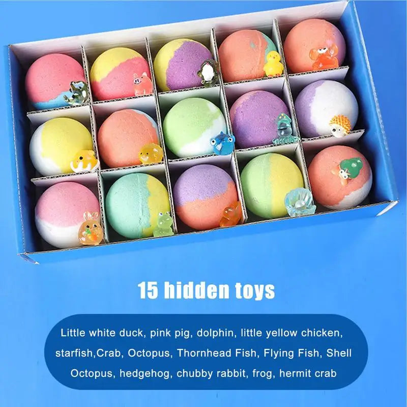 15Pcs/Set Scented Bath Balls Bath Bombs Body Stress Relief Exfoliating Moisturizing Fragrances Aromatherapy SPA Salt Ball