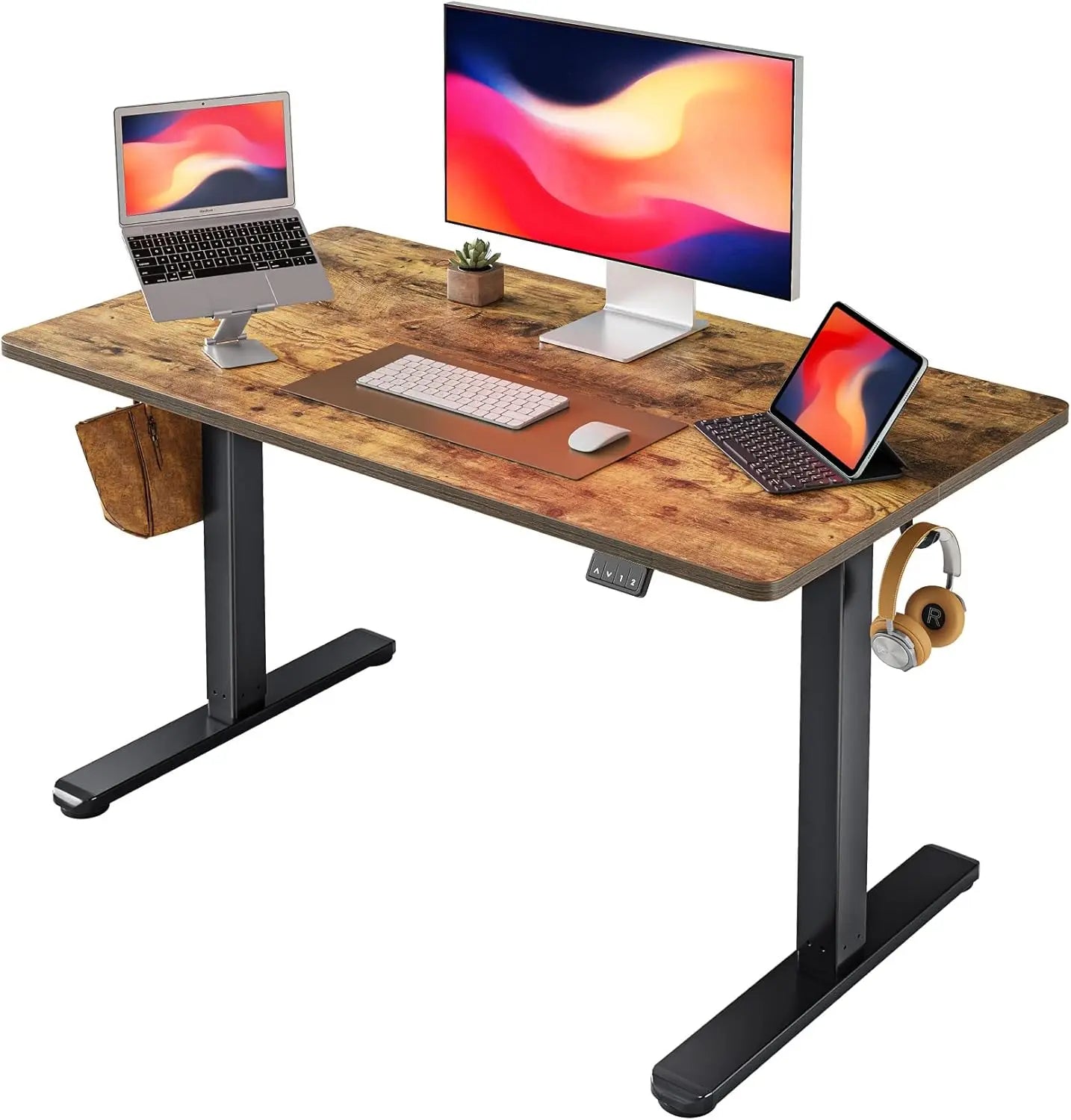 Electric Standing Desk, 55 x 24 Inches Height Adjustable Stand up Desk, Sit Stand Home Office Desk, Computer Desk