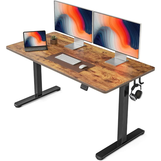 Electric Standing Desk, 55 x 24 Inches Height Adjustable Stand up Desk, Sit Stand Home Office Desk, Computer Desk