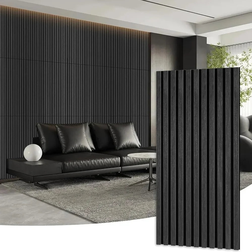 Wood Slat Acoustic Panels for Stylish Decor, Noise Reduction, 3D Fluted Panel for Wall, Interior Design, 47 in