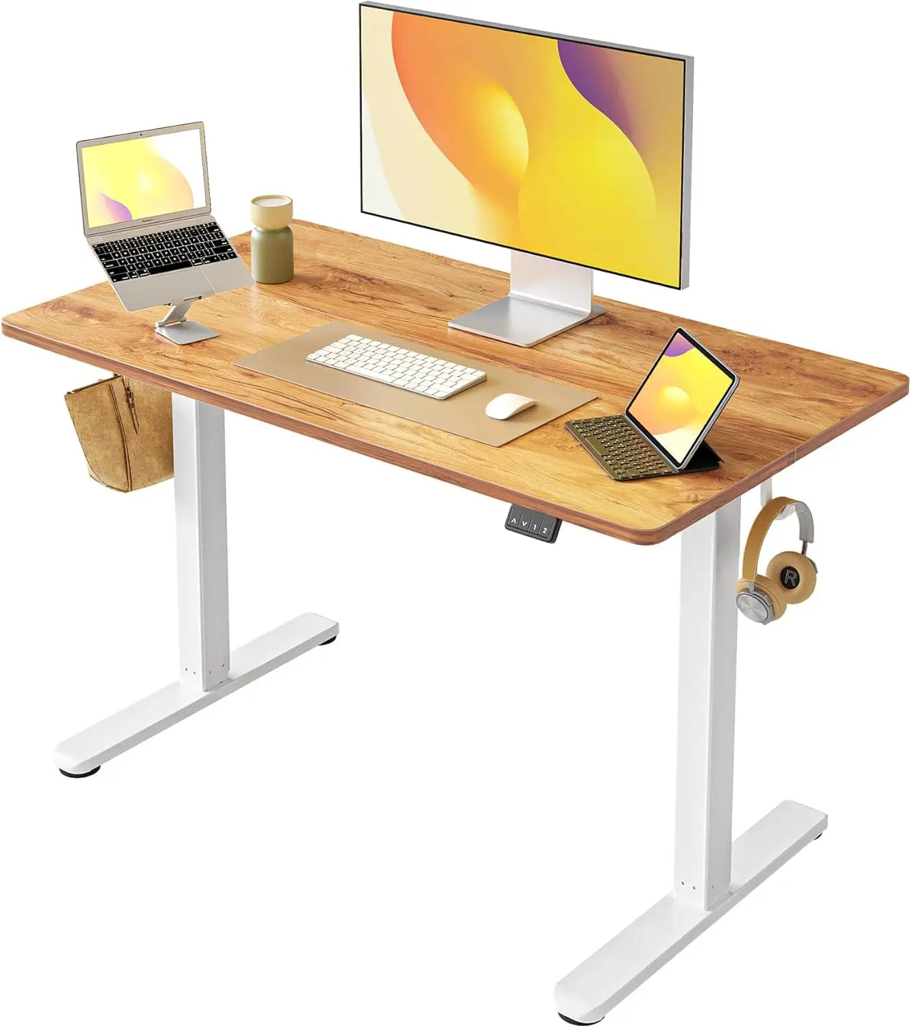 Electric Standing Desk, 55 x 24 Inches Height Adjustable Stand up Desk, Sit Stand Home Office Desk, Computer Desk