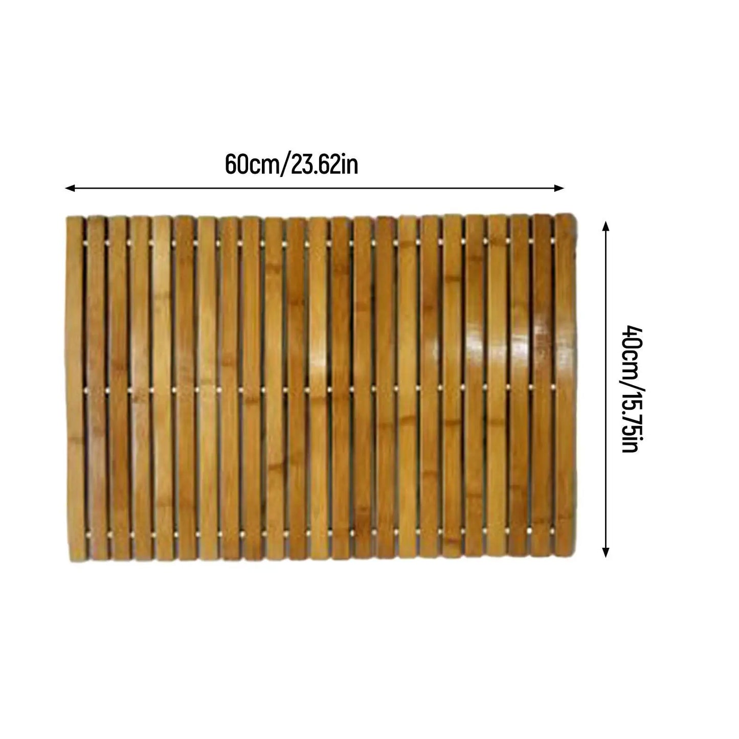 Natural Bamboo Wood Bath Mat Waterproof Floor Mat for Bathroom Toilet Pet Mat