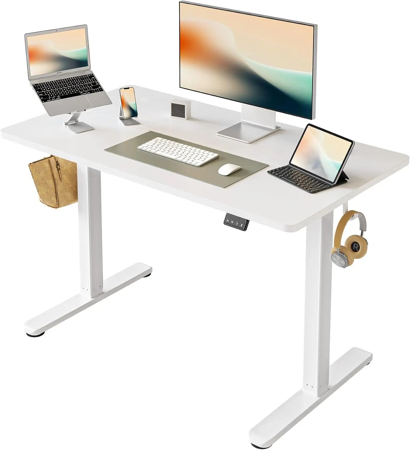 Electric Standing Desk, 55 x 24 Inches Height Adjustable Stand up Desk, Sit Stand Home Office Desk, Computer Desk