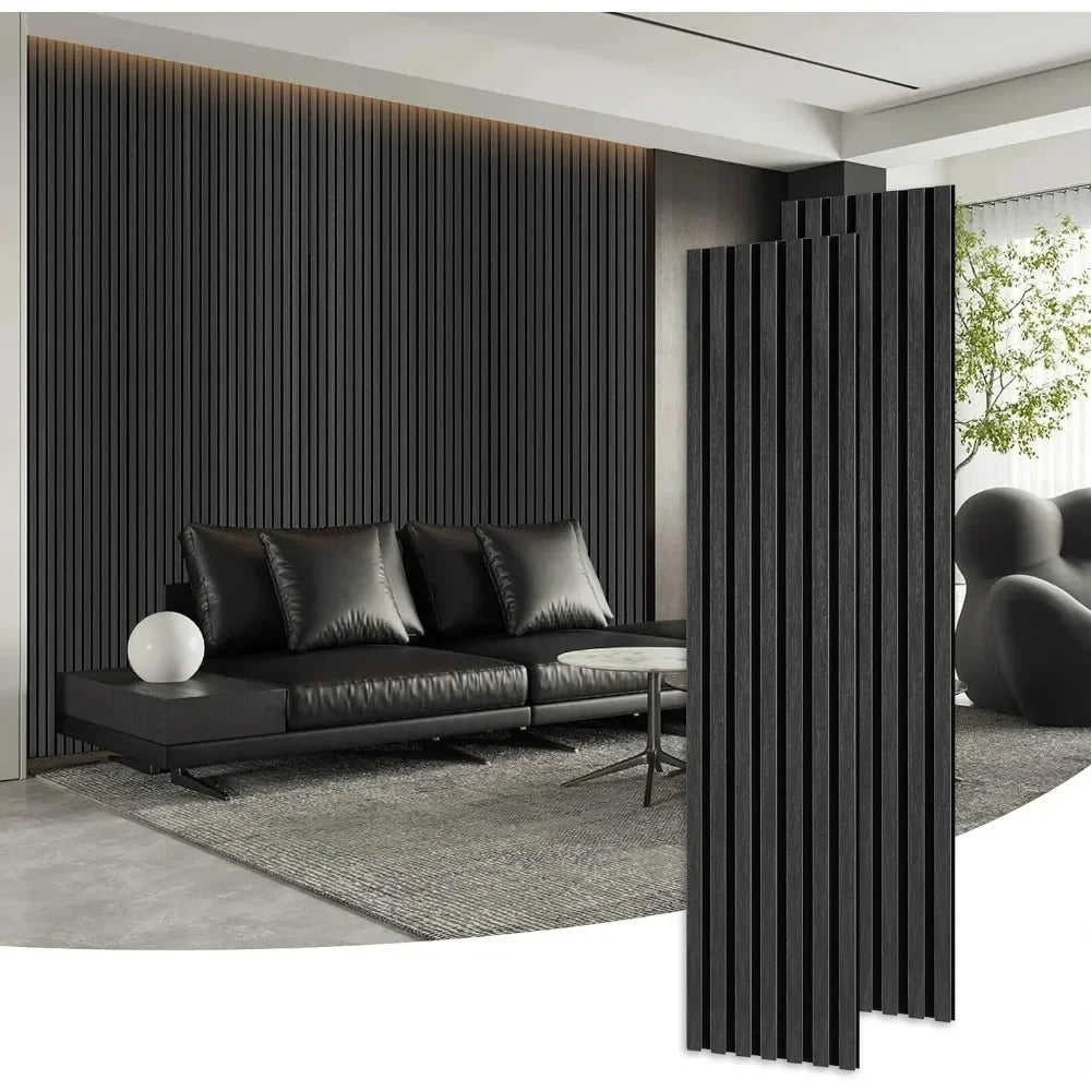 Wood Slat Acoustic Panels for Stylish Decor, Noise Reduction, 3D Fluted Panel for Wall, Interior Design, 47 in