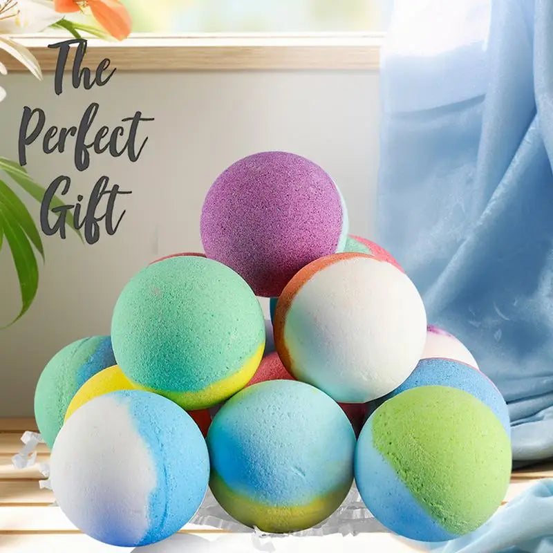 15Pcs/Set Scented Bath Balls Bath Bombs Body Stress Relief Exfoliating Moisturizing Fragrances Aromatherapy SPA Salt Ball