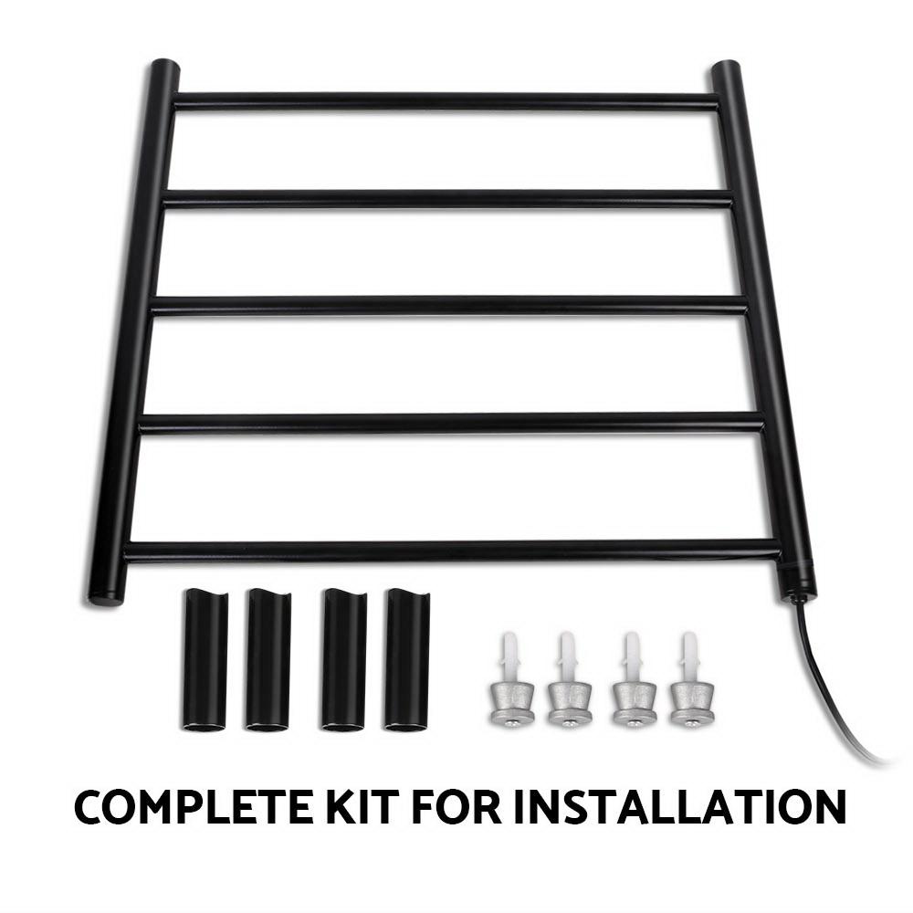 Devanti Electric Heated Towel Rail Rack 5 Bars Wall Mounted Clothes