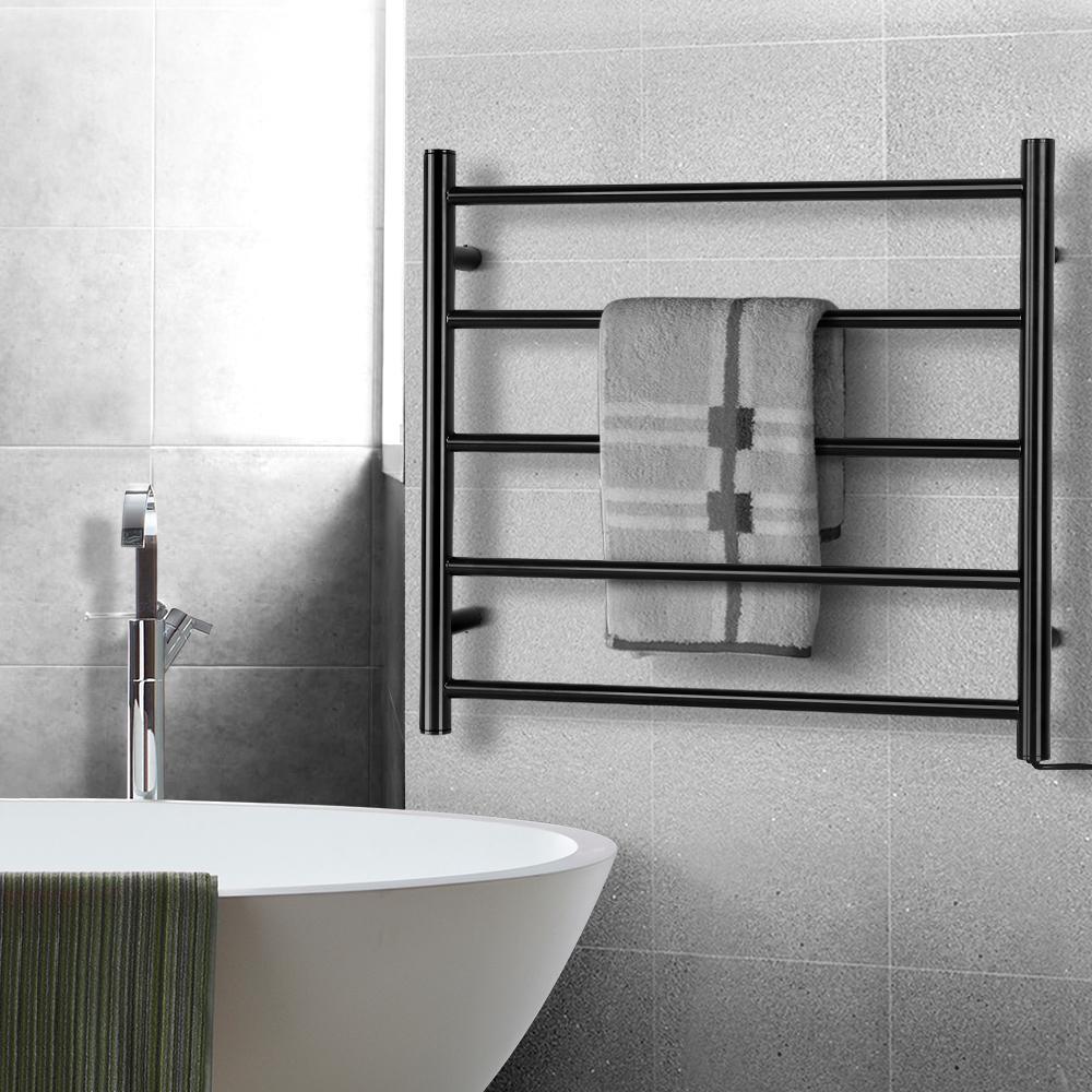 Devanti Electric Heated Towel Rail Rack 5 Bars Wall Mounted Clothes